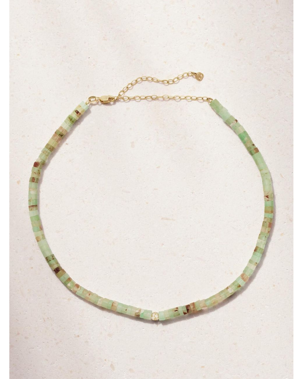 Sydney Evan Natural 14-Karat, Aquaprase And Diamond Choker