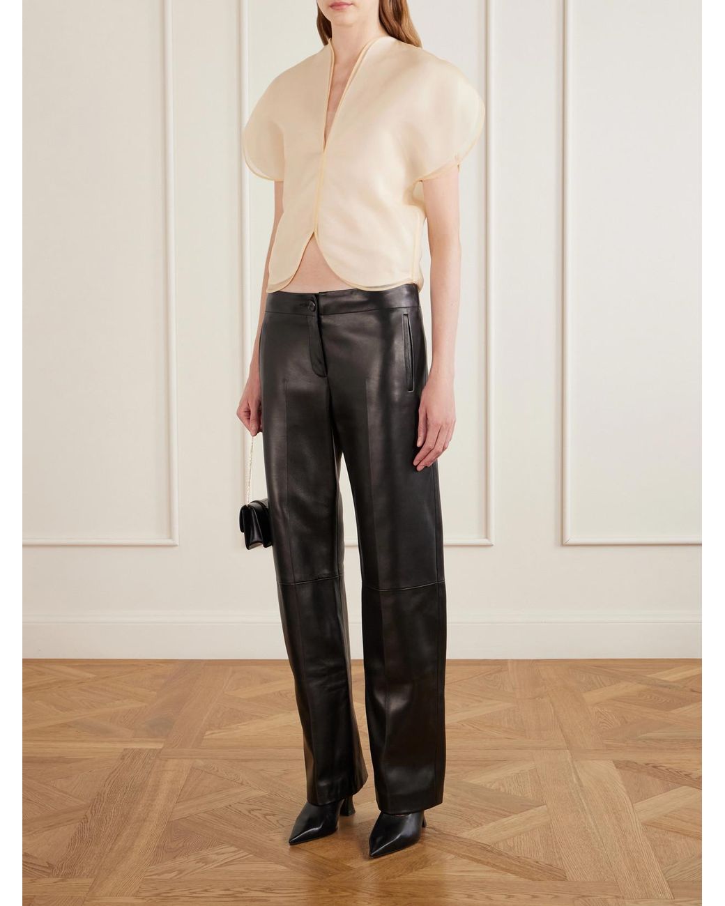 Khaite Natural Briar Silk-Organza Blouse