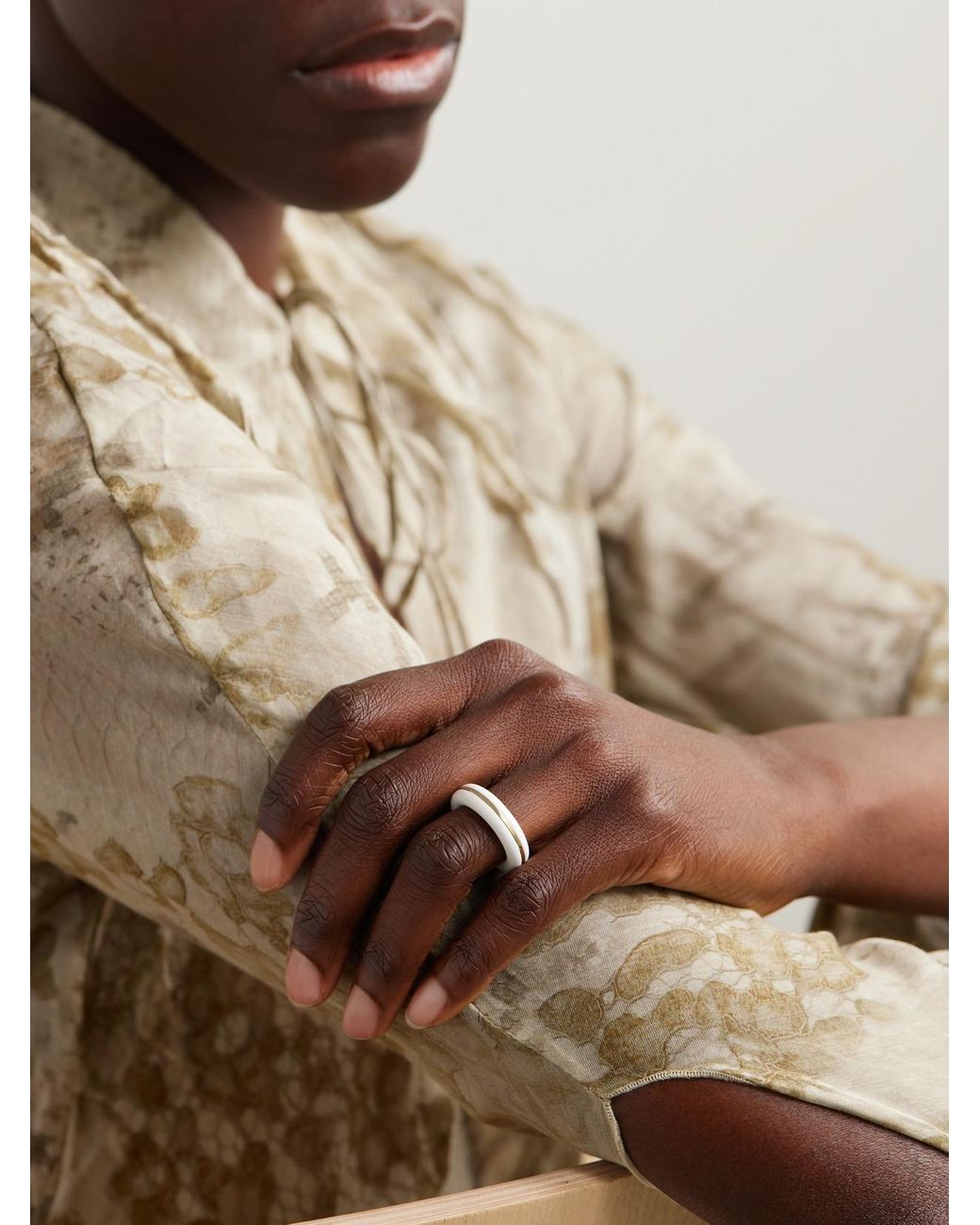 BY PARIAH Natural The Essential Stacking 14-Karat Recycled Agate Ring