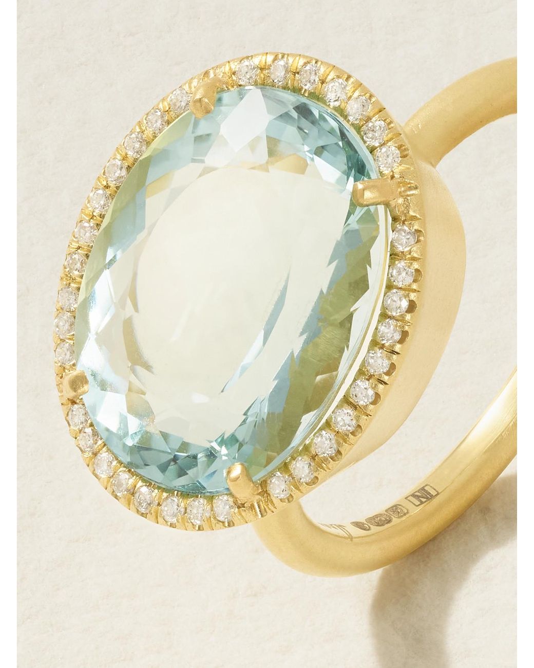 Irene Neuwirth Natural Gemmy Gem 18-Karat, Aquamarine And Diamond Ring