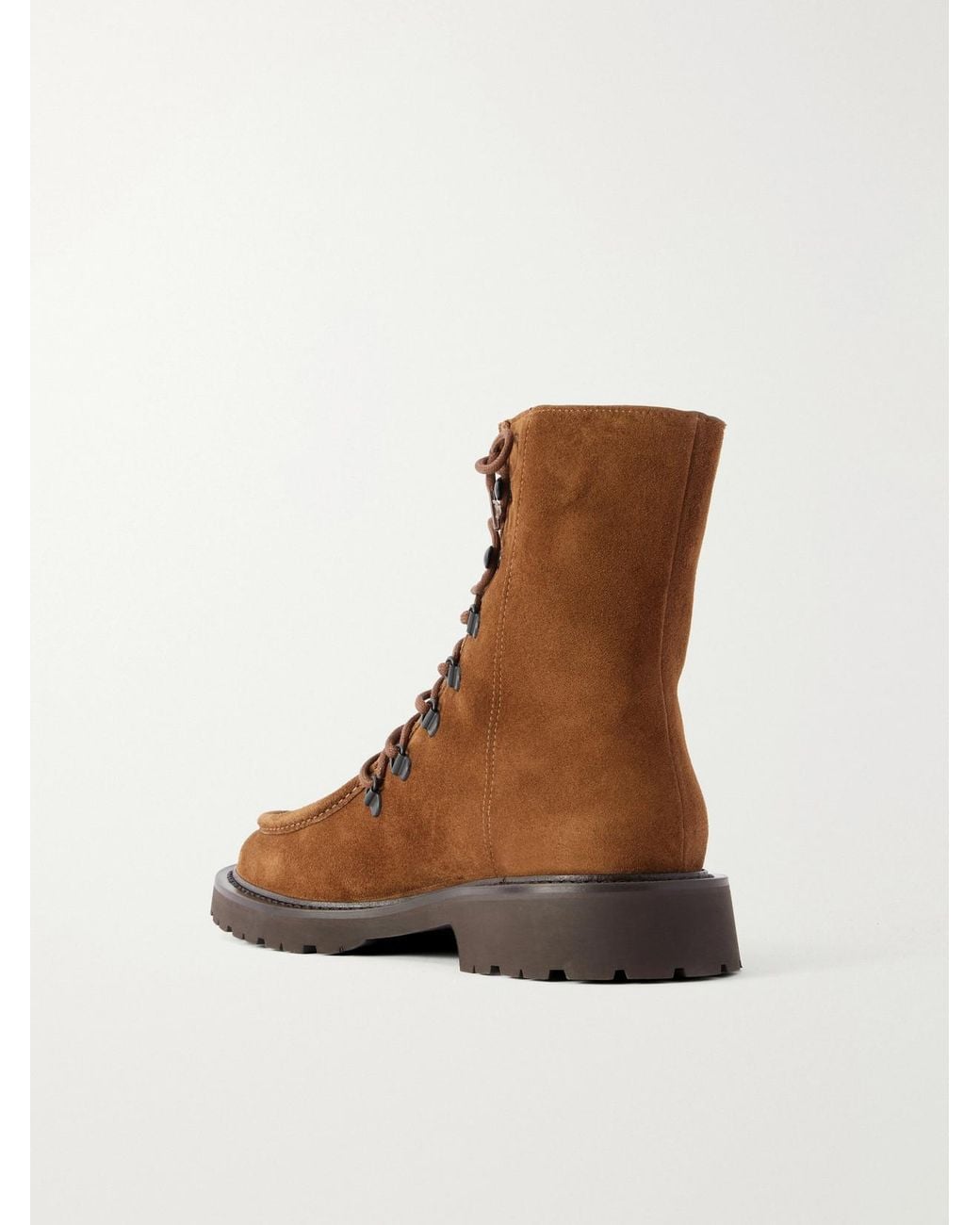LEGRES Brown Speed-Hook Suede Ankle Boots