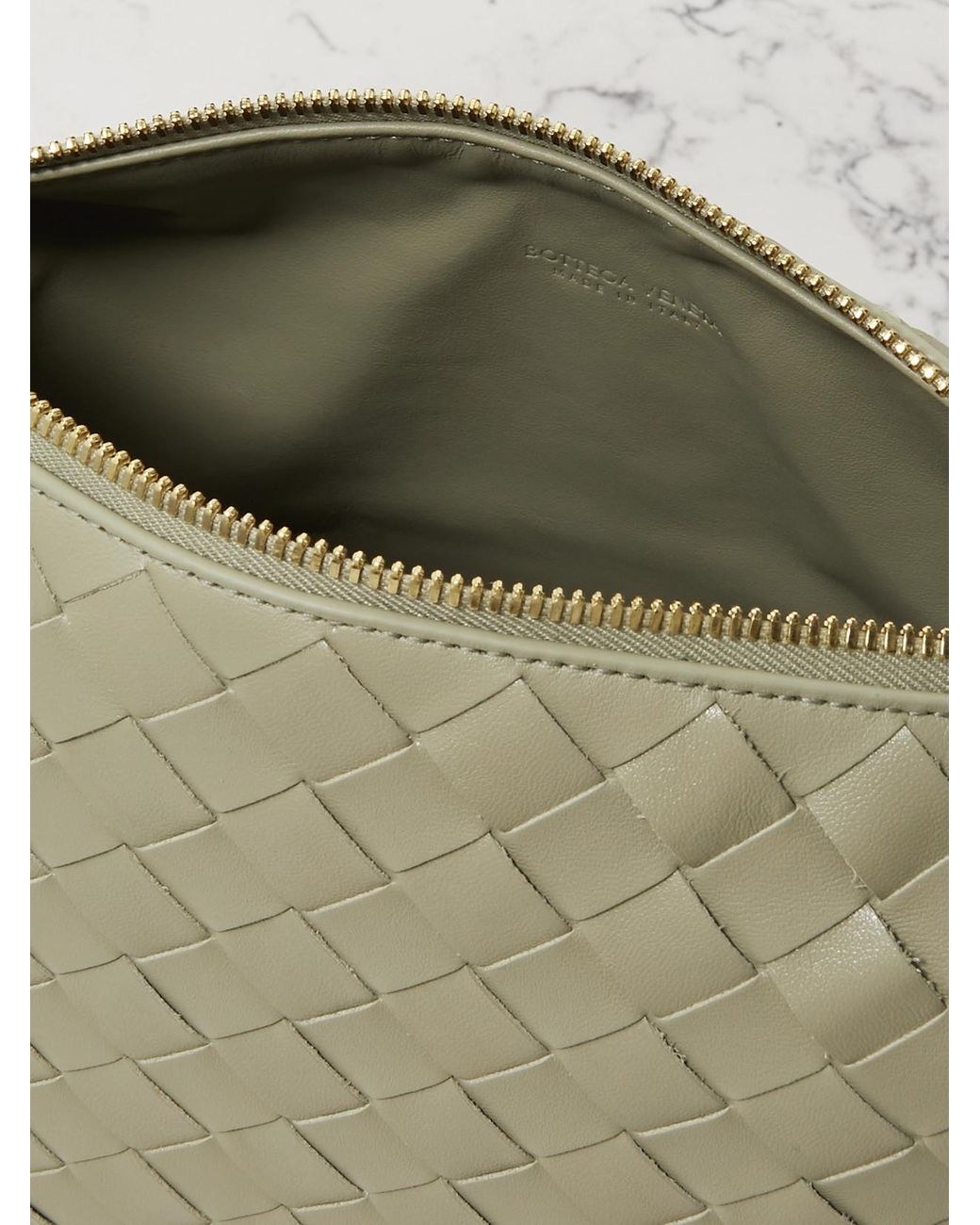Bottega Veneta Natural Wallace Mini Intrecciato Leather Shoulder Bag