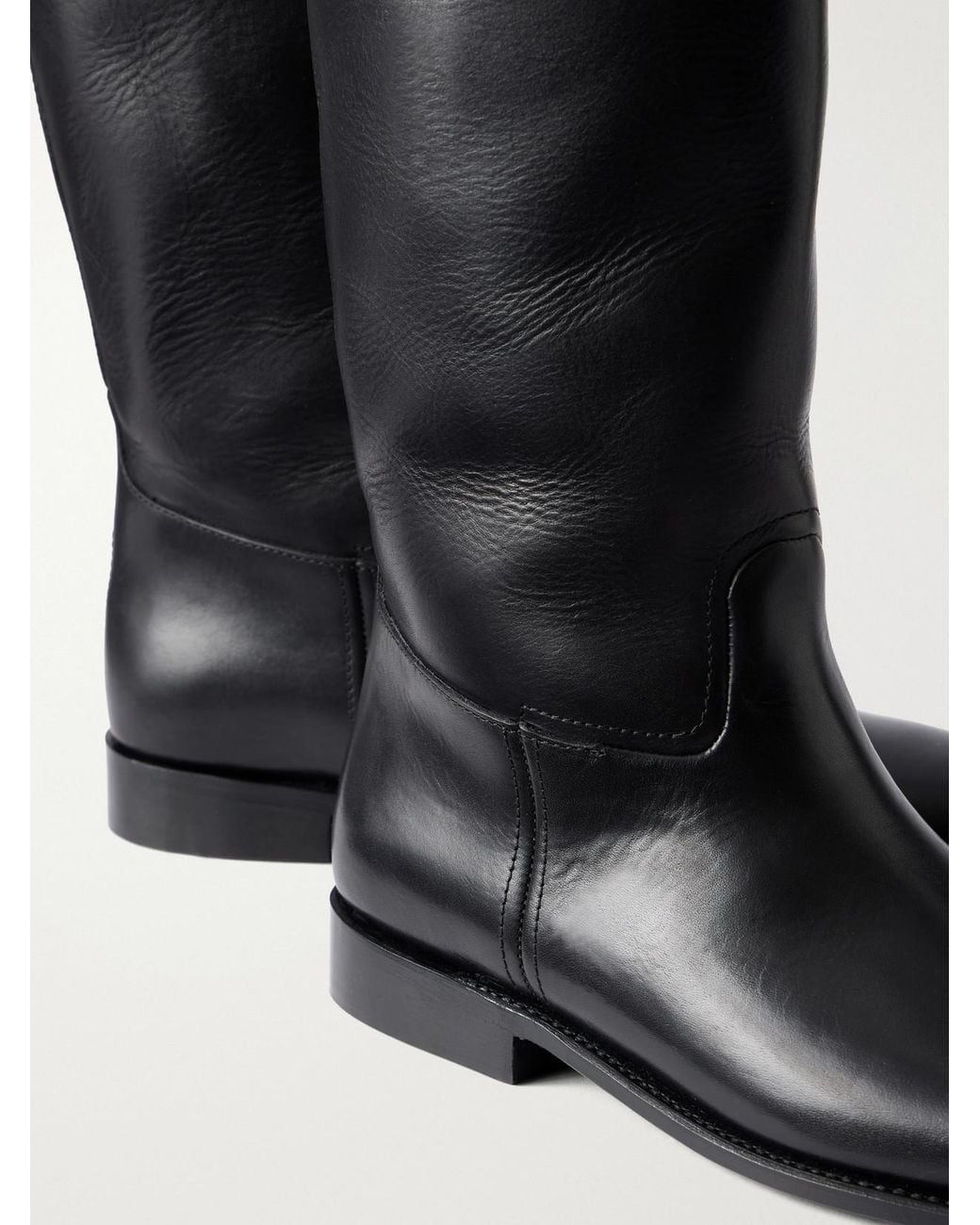 Polo Ralph Lauren Black Leather Knee Boots