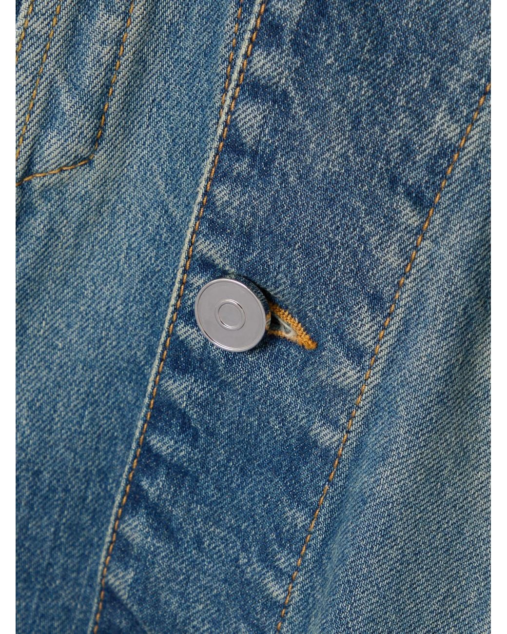 Alaïa Blue Belted Denim Peplum Jacket