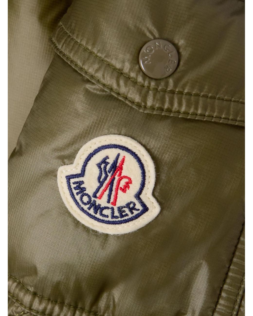 Moncler Green Lombi Quilted Micro-Ripstop Down Parka