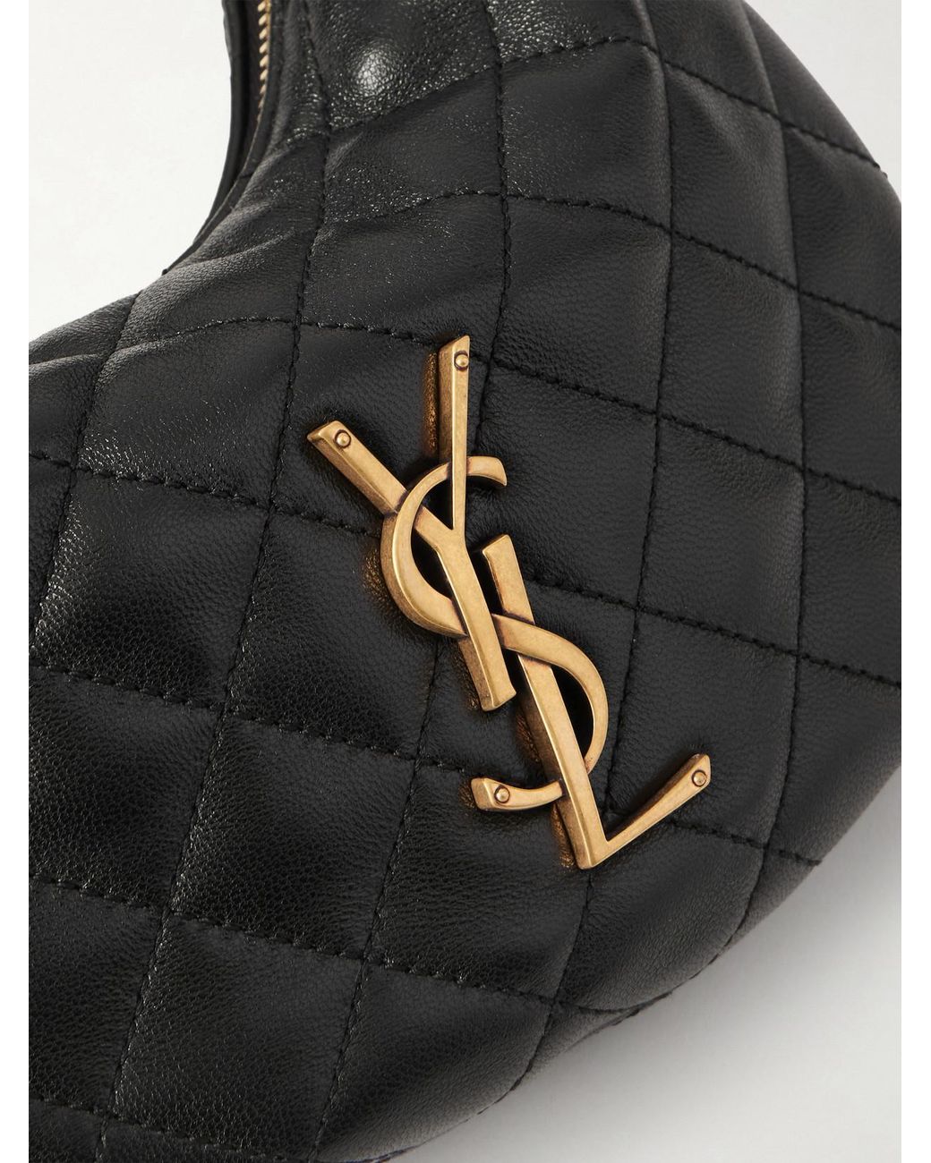 Saint Laurent Black Icarino Mini Matelassé Leather Top-Handle Bag