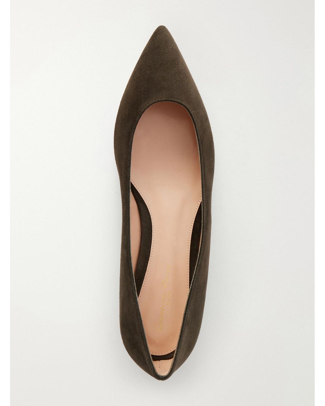 Gianvito Rossi Green Ginavito Suede Ballet Flats