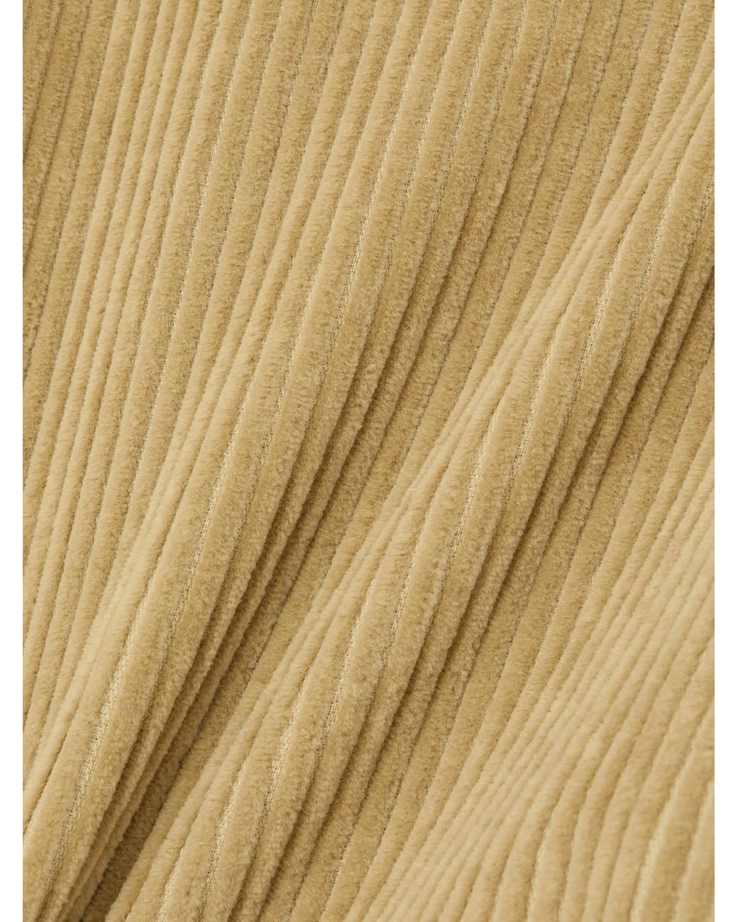 Bottega Veneta Natural Leather-Trimmed Cotton-Corduroy Straight-Leg Pants