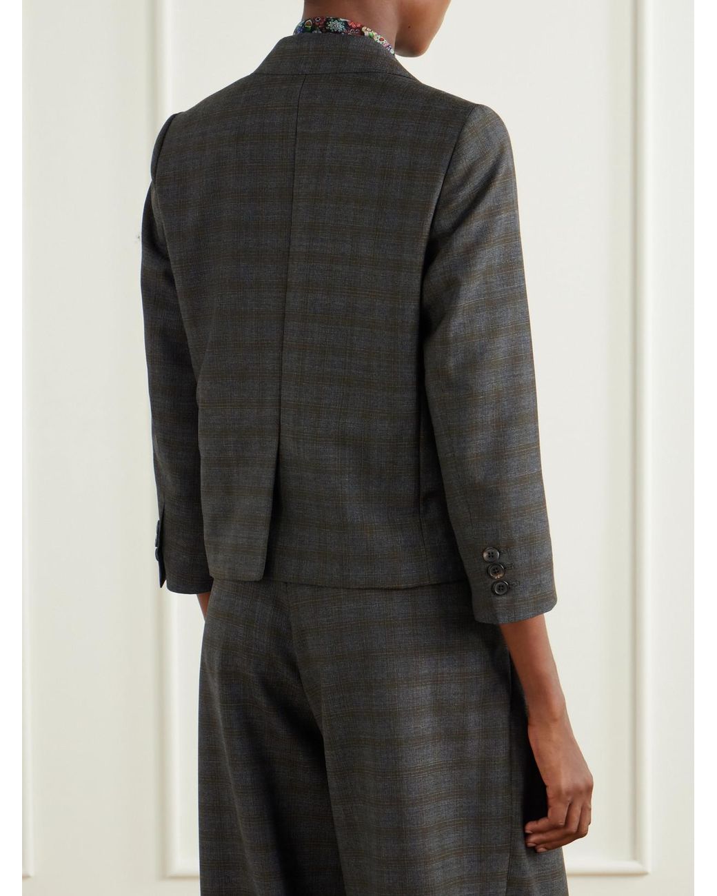 Dries Van Noten Black Checked Wool Blazer