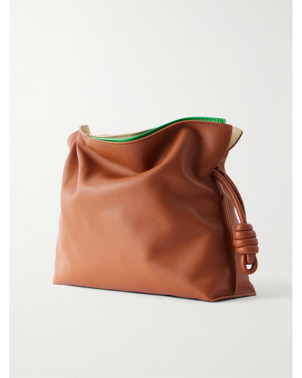 Loewe Brown Flamenco Layers Medium Leather Clutch