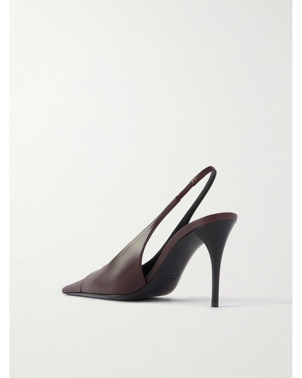 Saint Laurent Red Babylone Cassandre-Embellished Leather Slingback Pumps