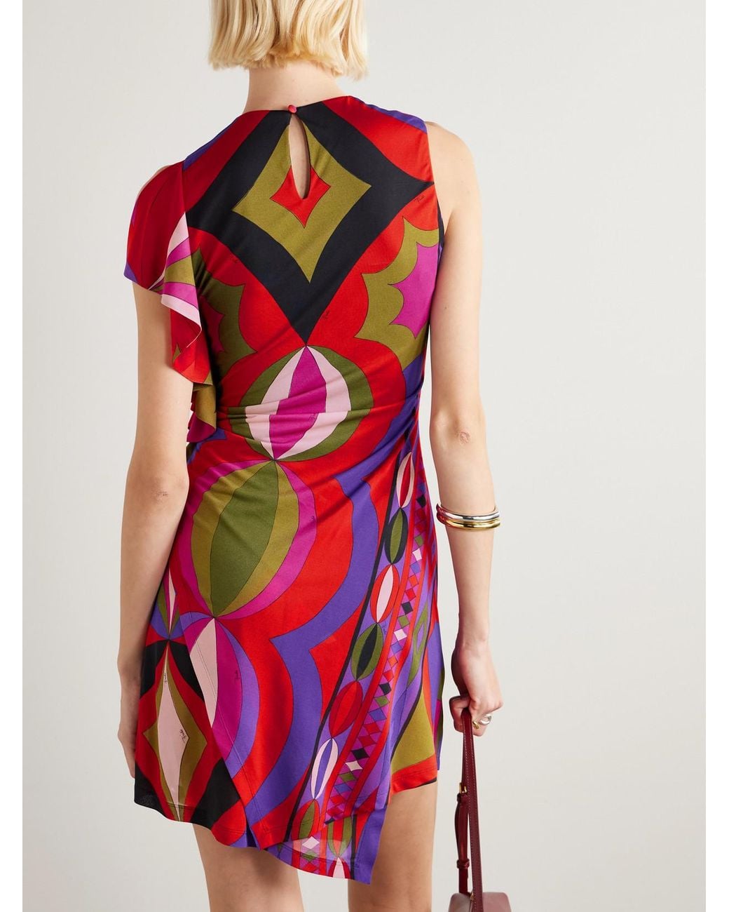 Emilio Pucci Red Printed Jersey Mini Dress