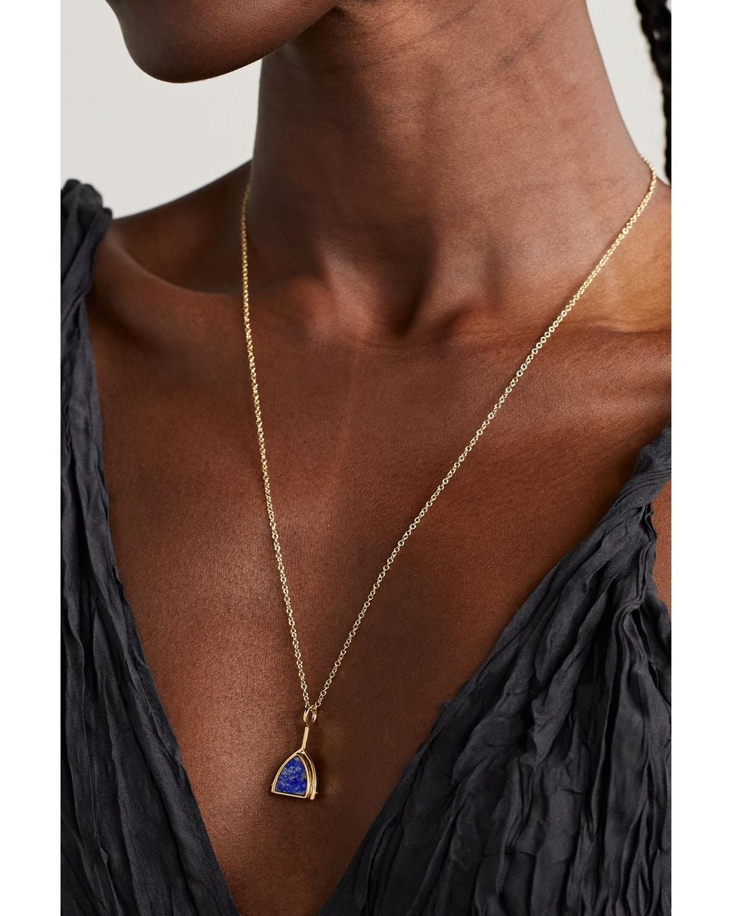 Mateo Natural Flip 14-Karat, Lapis Lazuli And Diamond Necklace