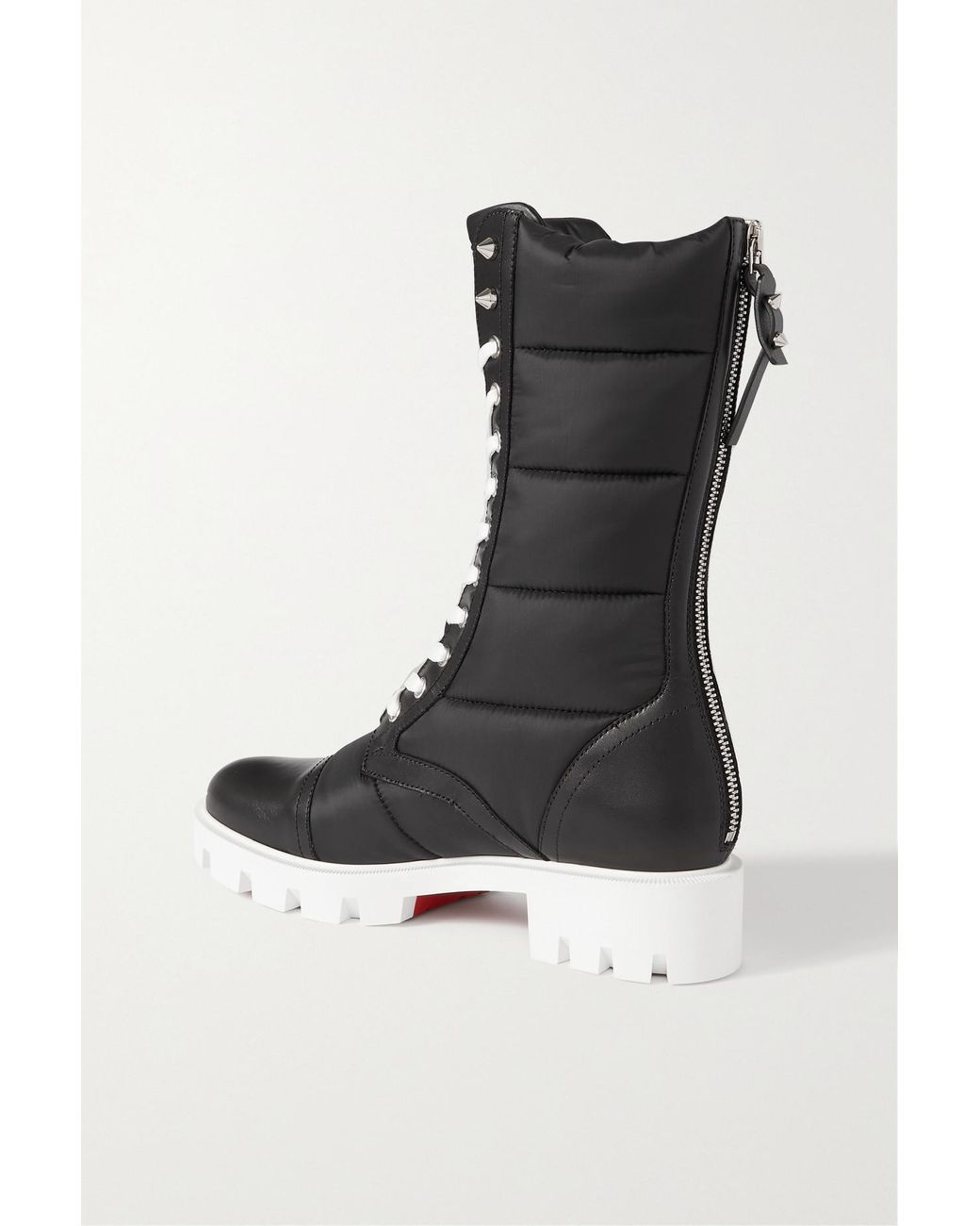 Christian Louboutin Pavleta Black Canvas And Leather Boots New