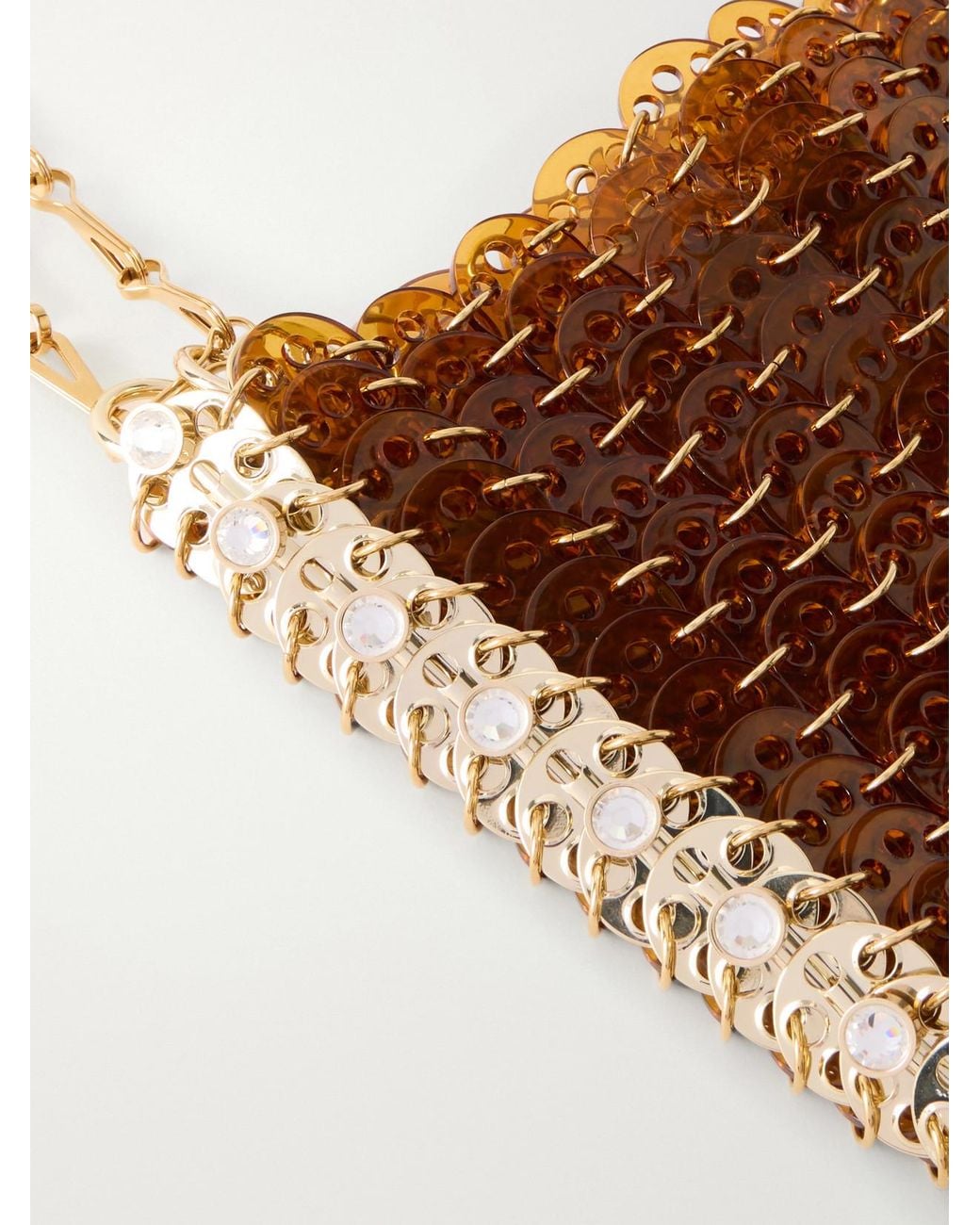 Rabanne White 1969 Pailette-Embellished Shoulder Bag