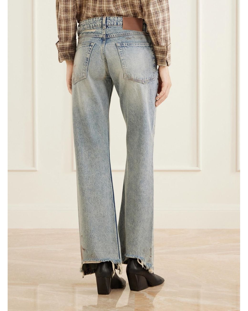 Our Legacy Blue Rover Cut Distressed Mid-Rise Bootcut Jeans