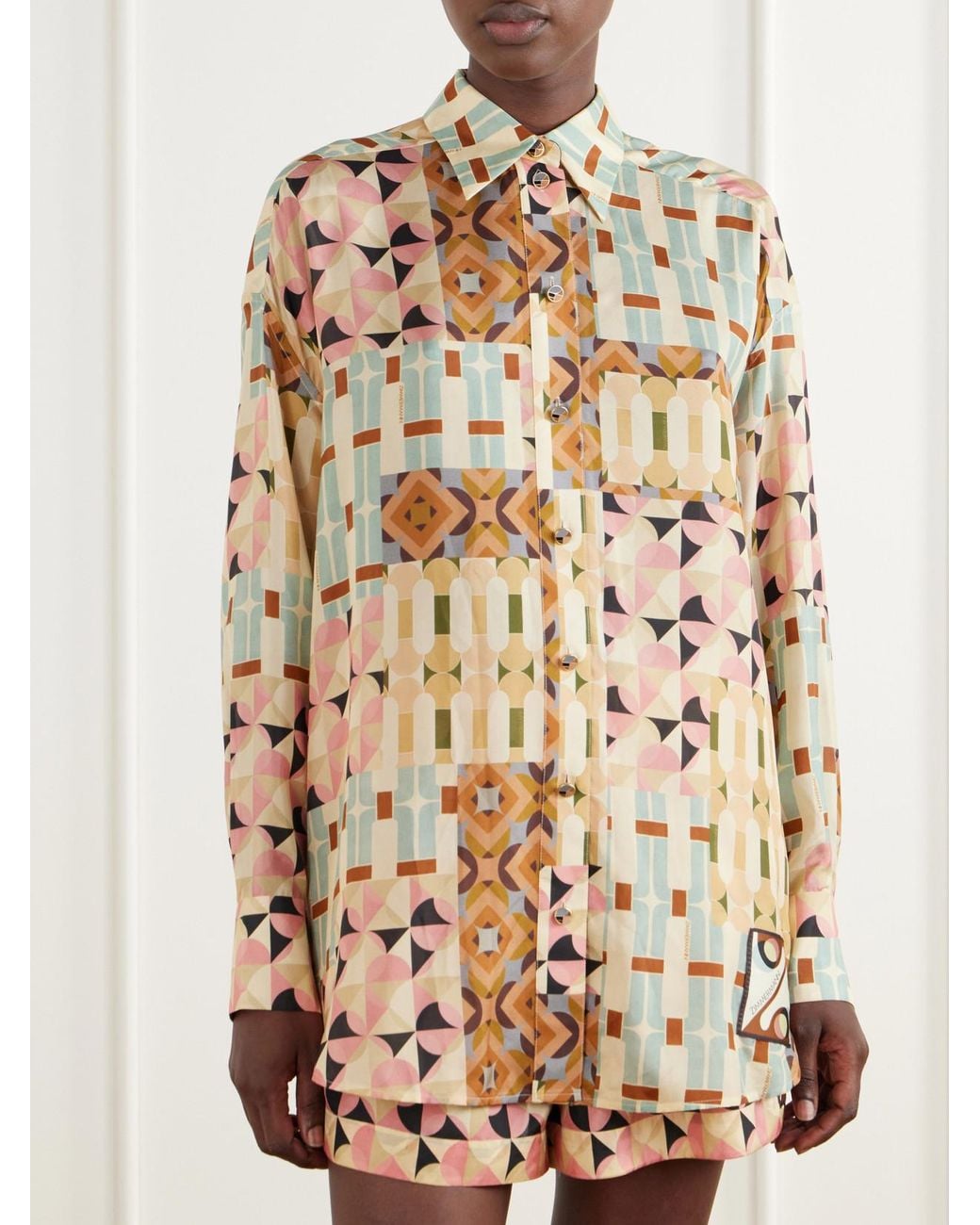 Zimmermann Natural Fairlight Printed Silk Shirt