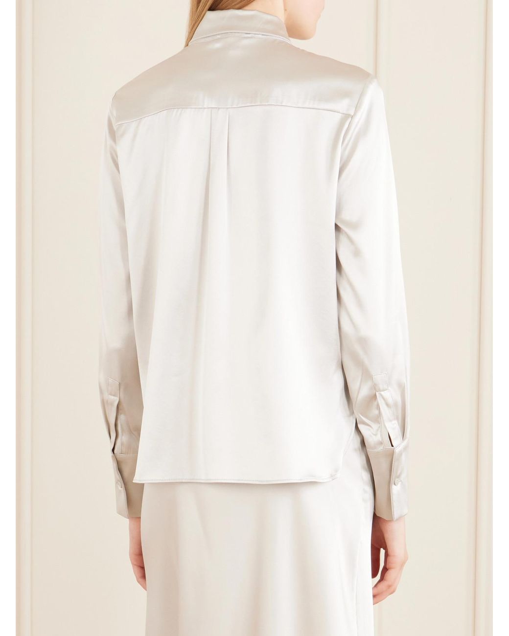 The Park White Bonnie Silk-Blend Shirt
