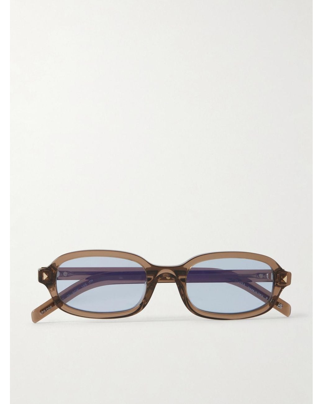 Prada Natural Rectangular-Frame Acetate Sunglasses