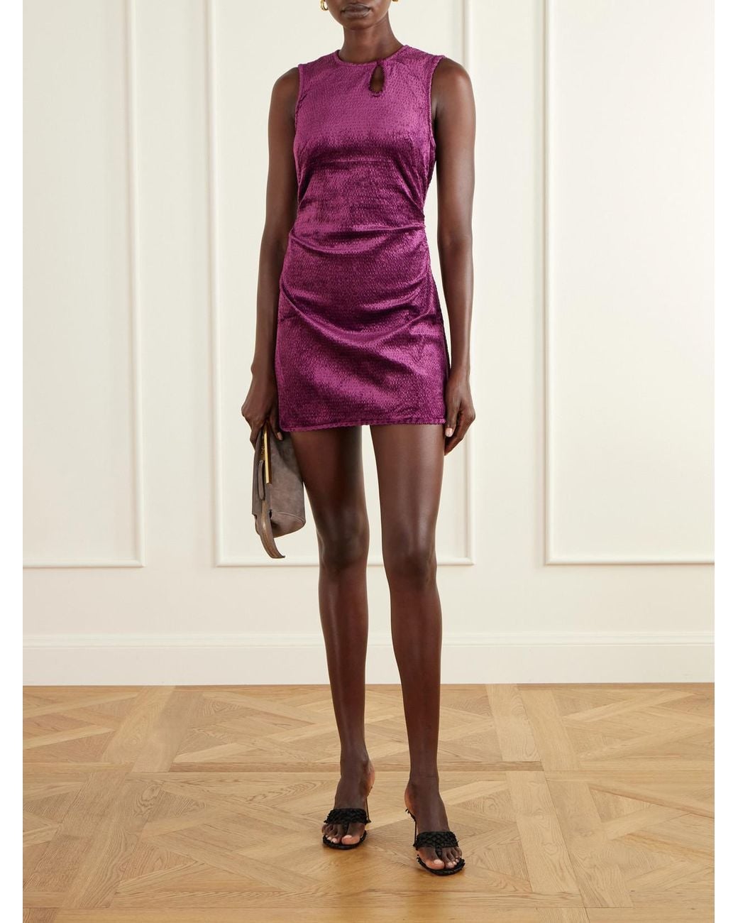 Christopher Esber Purple Loophole Cotton-Blend Corduroy Mini Dress