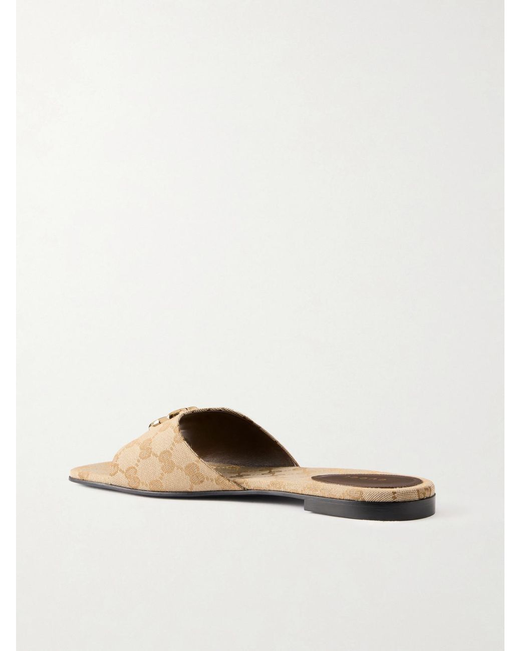 Gucci White Logo-Jacquard Sandals