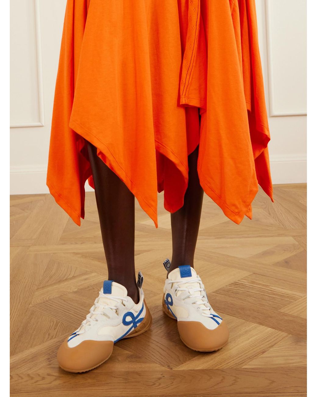 Loewe Blue Grip Tpu And Shell-Trimmed Suede Sneakers
