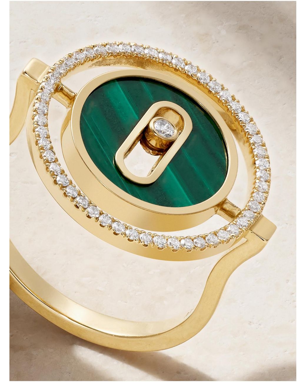 Messika Green Lucky Move 18-Karat, Malachite And Diamond Ring
