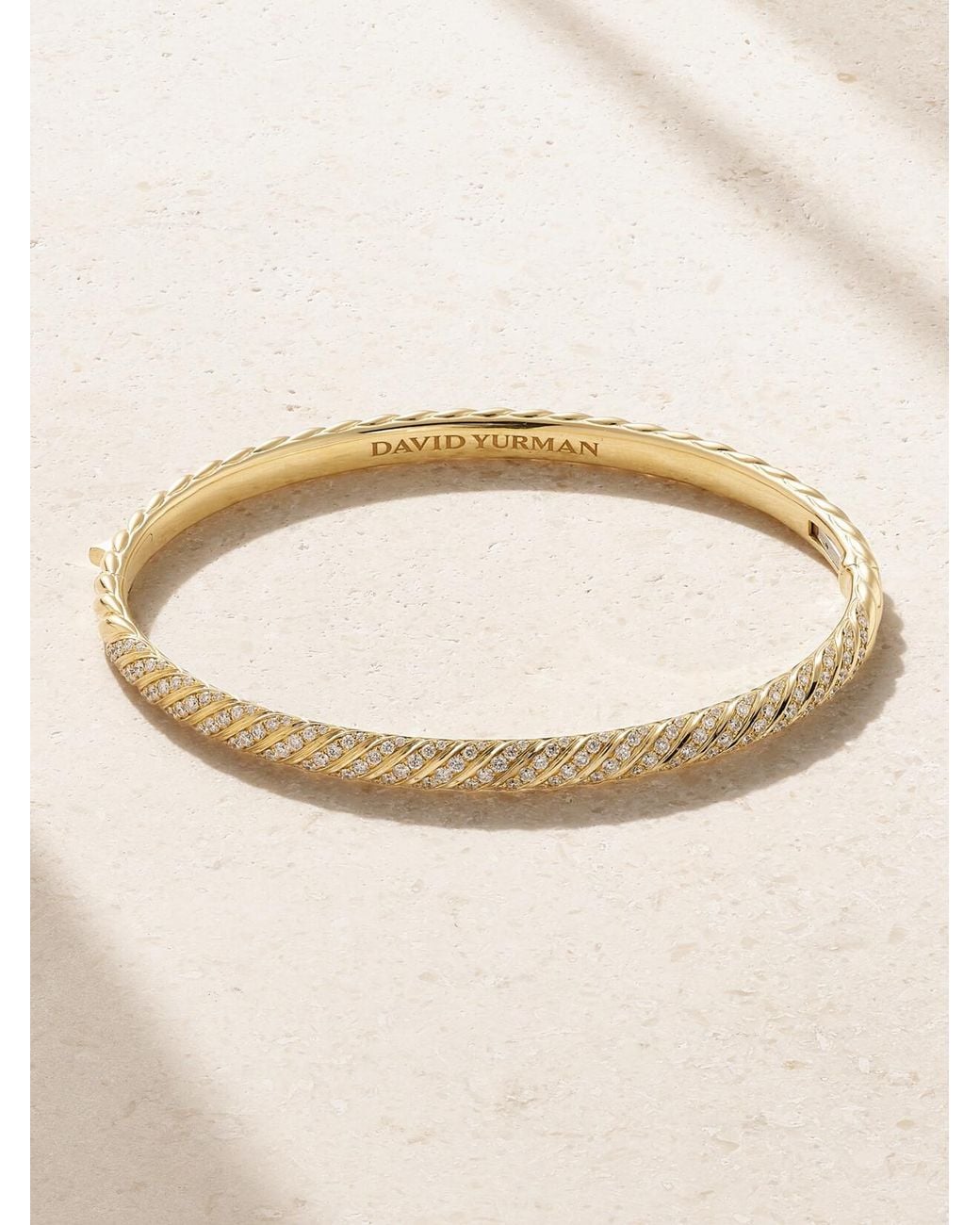 David Yurman Natural Sculpted Cable 18-Karat Diamond Bangle