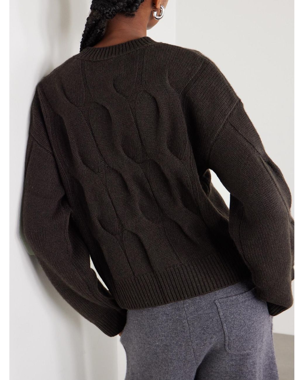 Lisa Yang Black Sammie Cable-Knit Cashmere Sweater