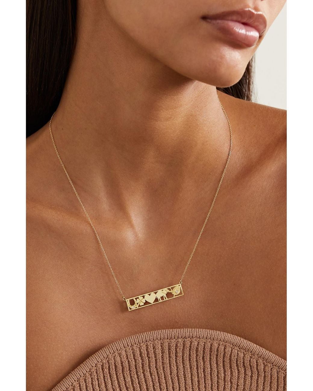 Jennifer Meyer Natural Good Luck 18-Karat Diamond Necklace