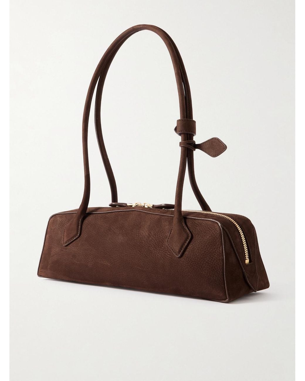 Alaïa Brown Le Teckel Medium Nubuck Shoulder Bag