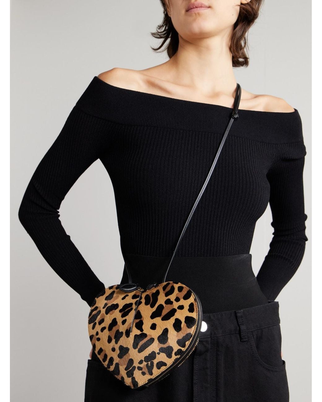 Alaïa White Le Coeur Leopard-Print Leather-Trimmed Calf Hair Shoulder Bag