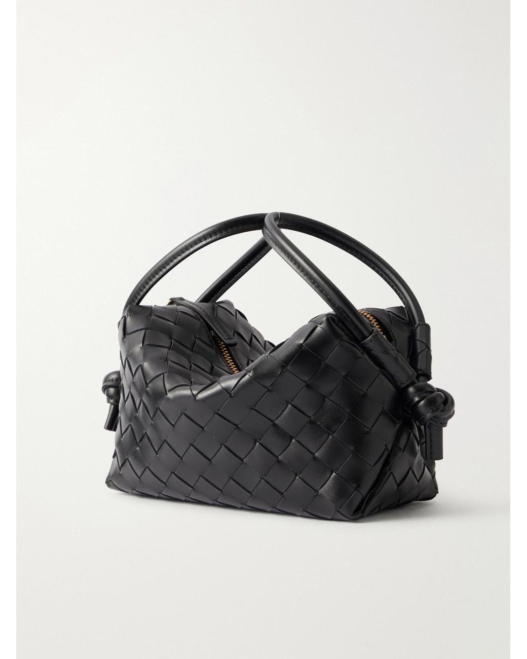 Bottega Veneta Black Avenue Small Intrecciato Leather Shoulder Bag
