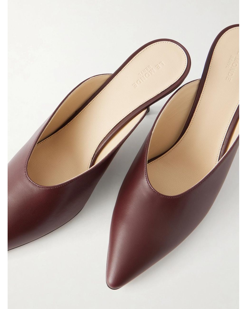 Le Monde Beryl Brown Petra 65 Leather Mules