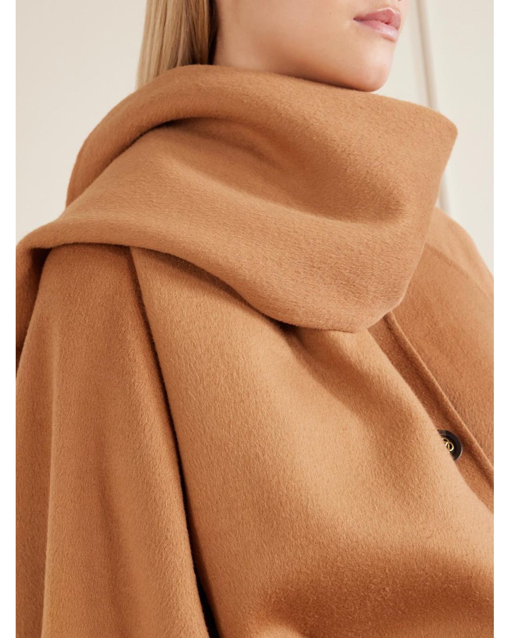 Zimmermann Brown Valiant Belted Scarf-Detailed Wool-Blend Coat