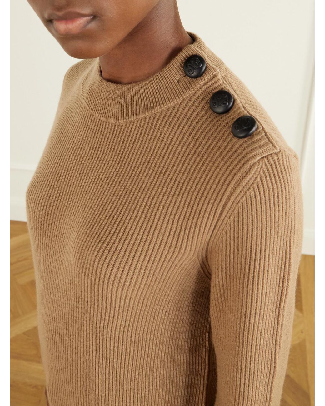 Blazé Milano Natural Racka Ribbed Wool And Cashmere-Blend Sweater