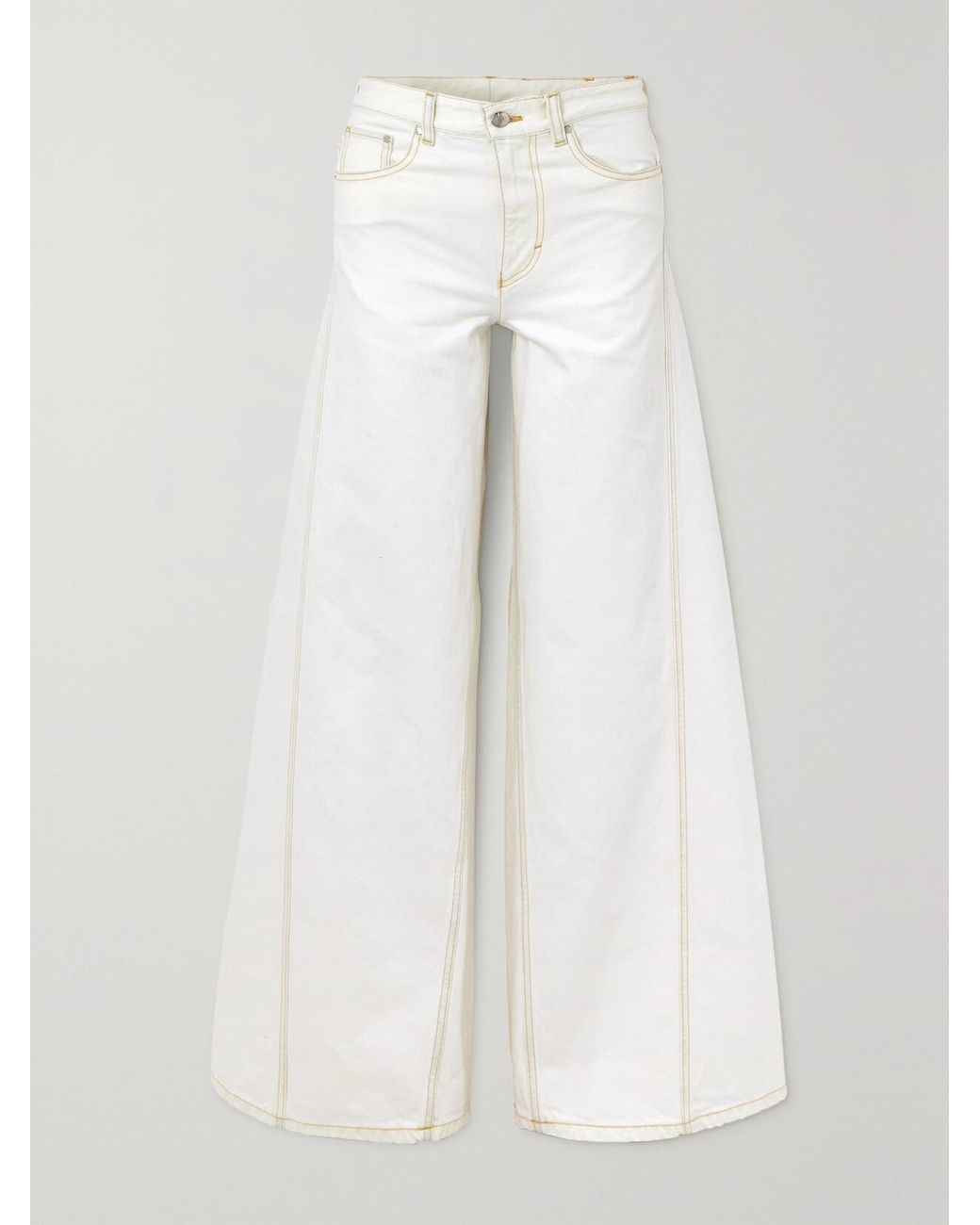 Moncler Genius White Alicia Keys High-Rise Wide-Leg Jeans