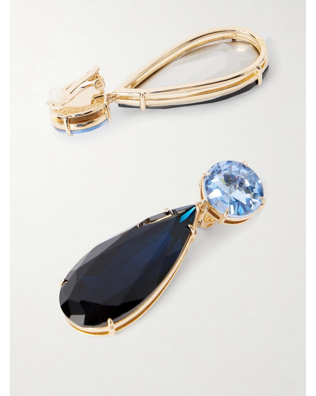 Carolina Herrera Blue Tone Crystal Earrings