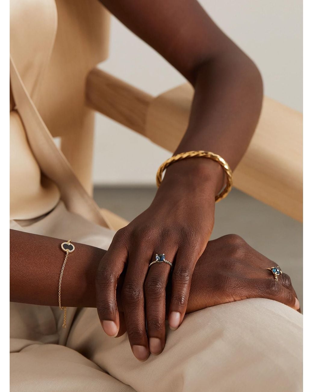 David Yurman Natural Chatelaine 18-Karat, Topaz And Diamond Ring