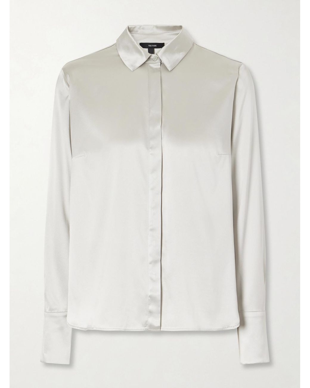 The Park White Bonnie Silk-Blend Shirt