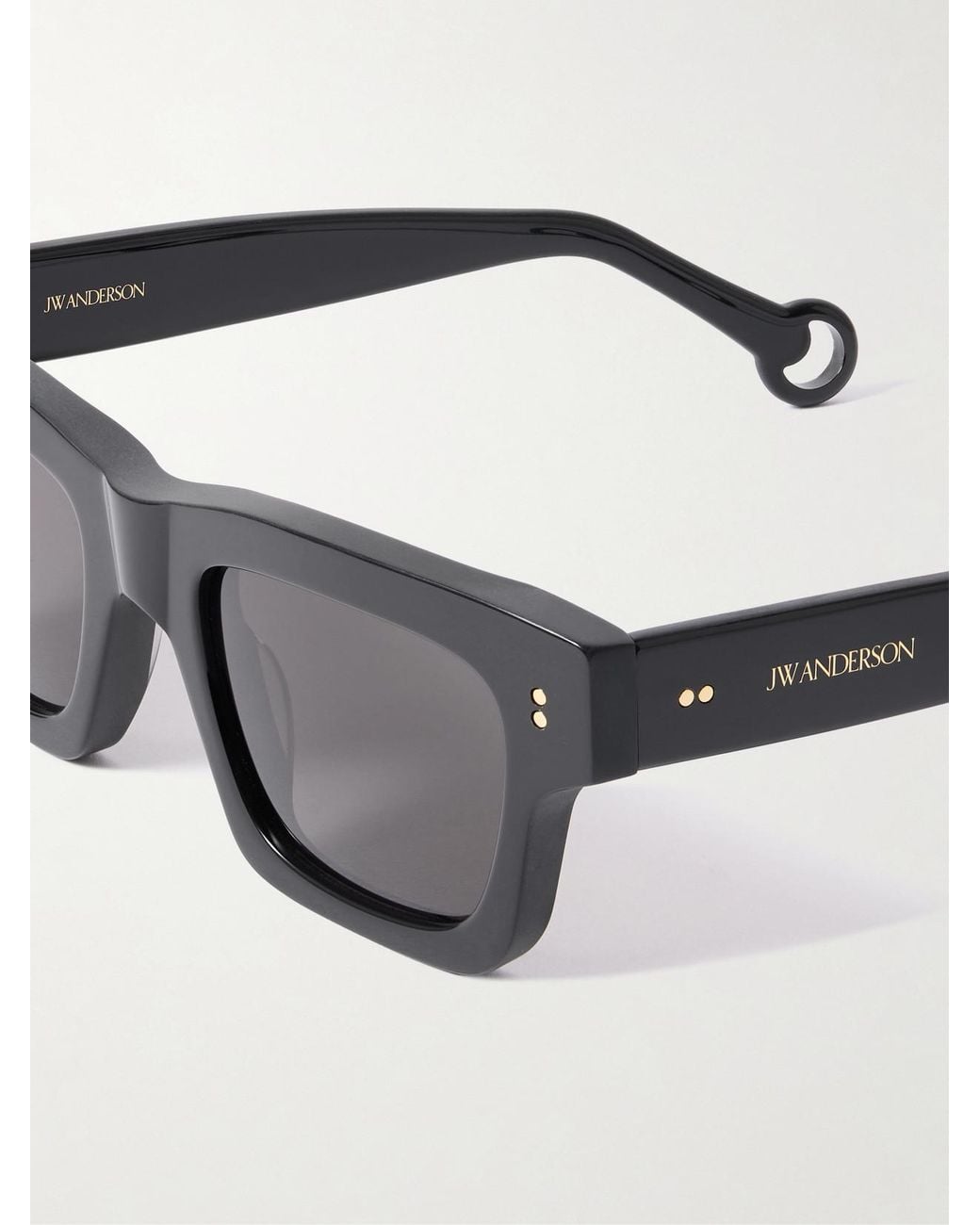 J.W. Anderson Black Rectangular-Frame Acetate Sunglasses