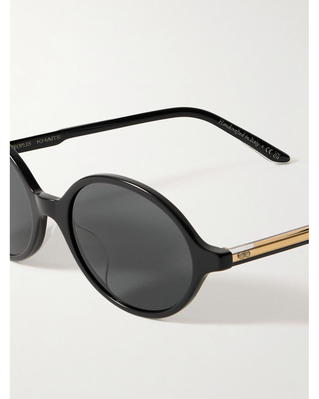 Oliver Peoples Black Khaite 1989C Round-Frame Acetate And-Tone Sunglasses