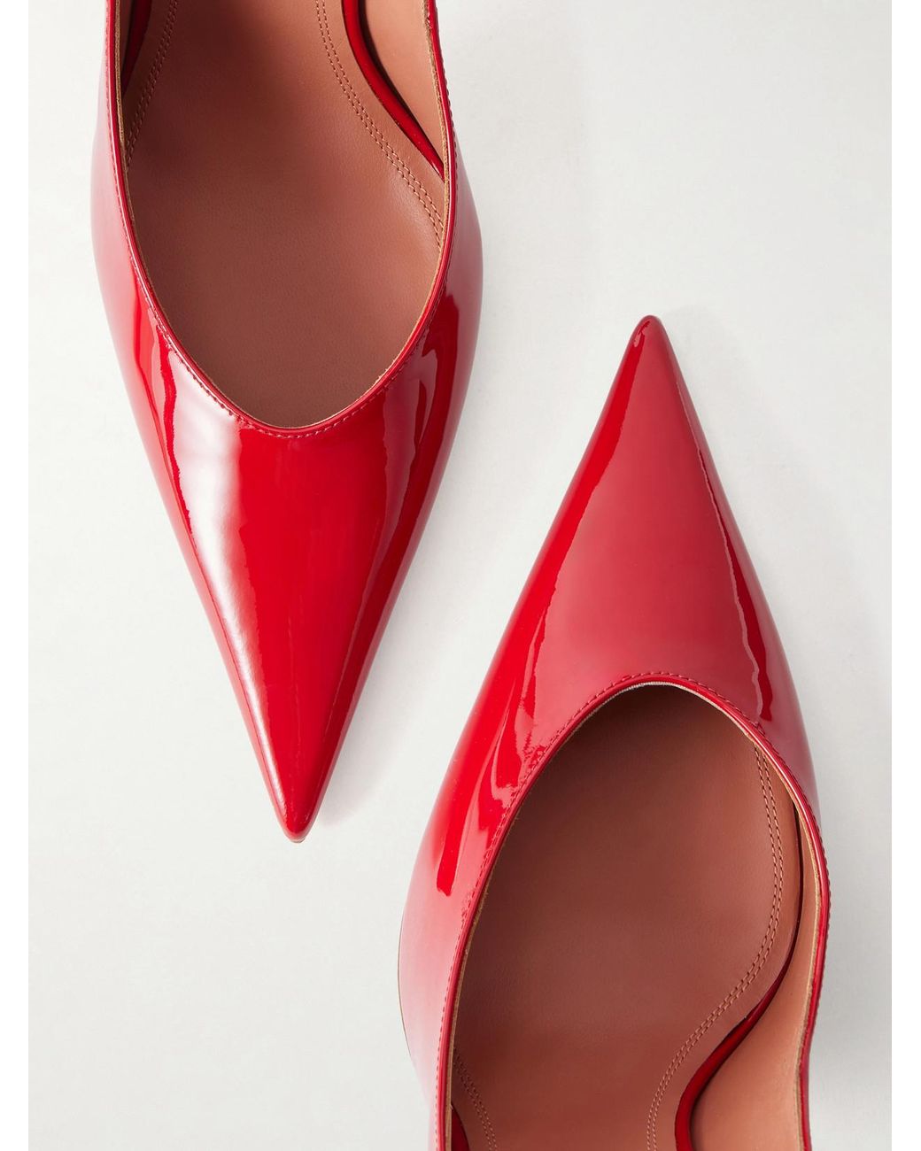 AMINA MUADDI Red Anok 105 Patent-Leather Pumps