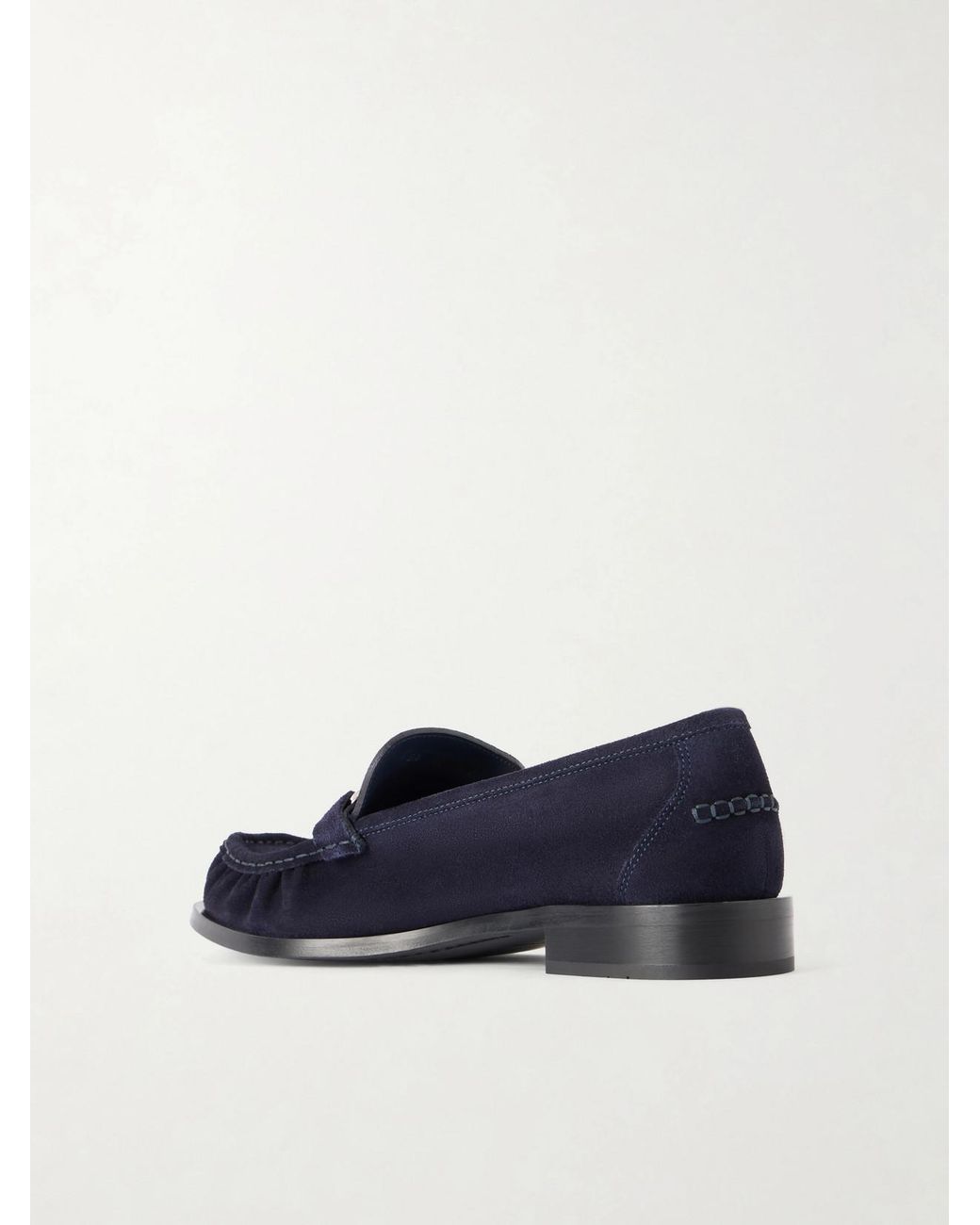 Ferragamo Blue Maryan Suede Loafers