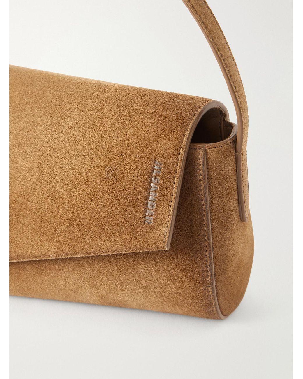 Jil Sander Natural Kante Suede Shoulder Bag