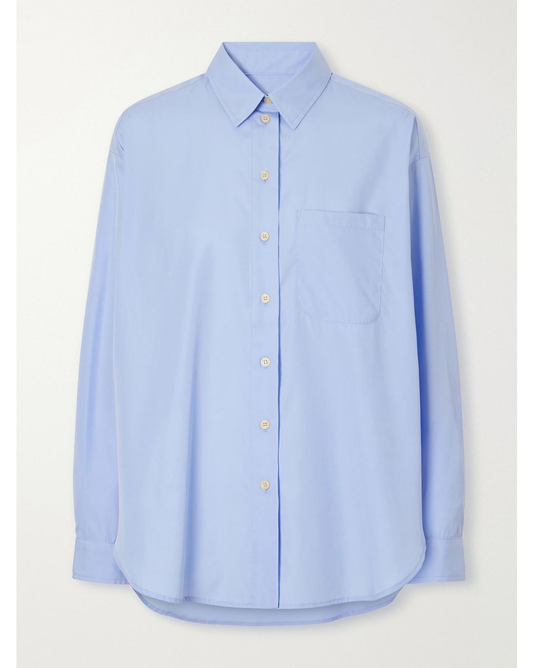 Jamie Haller Blue The Essential Drop-Tail Cotton-Poplin Shirt