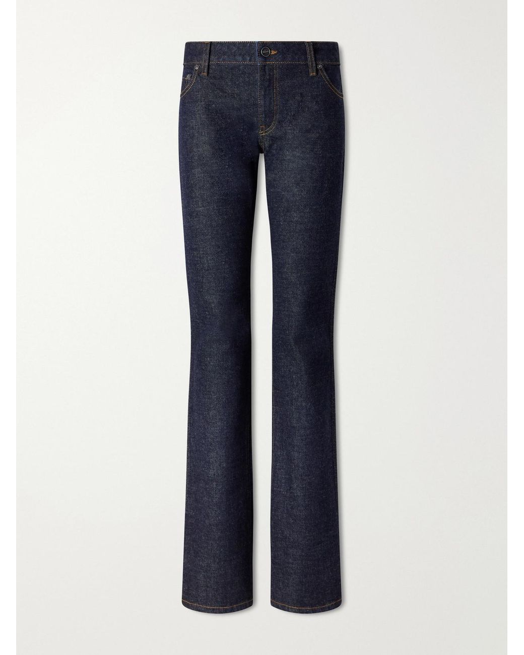 Khaite Blue Conforti Mid-Rise Bootcut Jeans