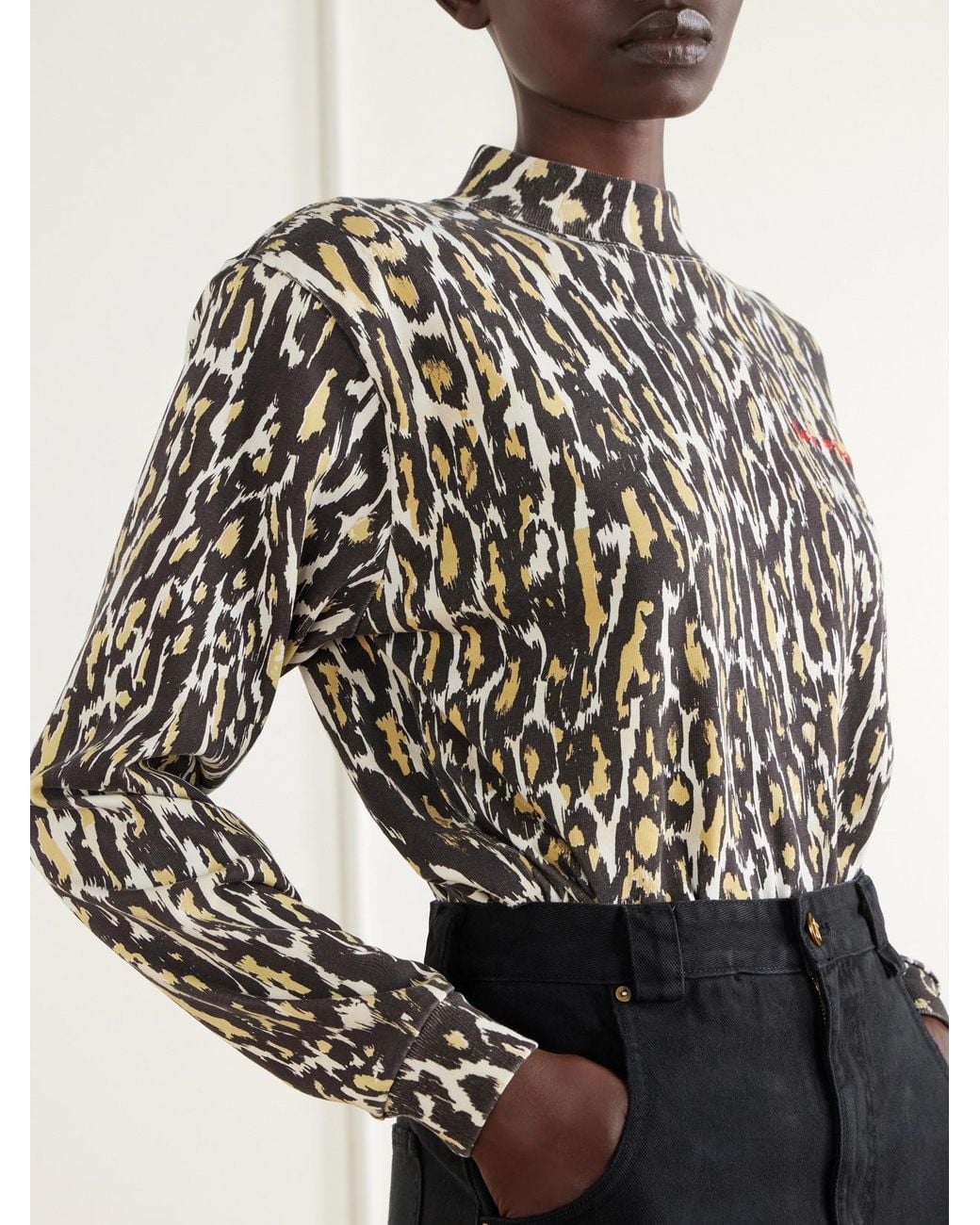 Willy Chavarria Multicolor Cheetah Logo-Embroidered Print Cotton-Jersey Bodysuit
