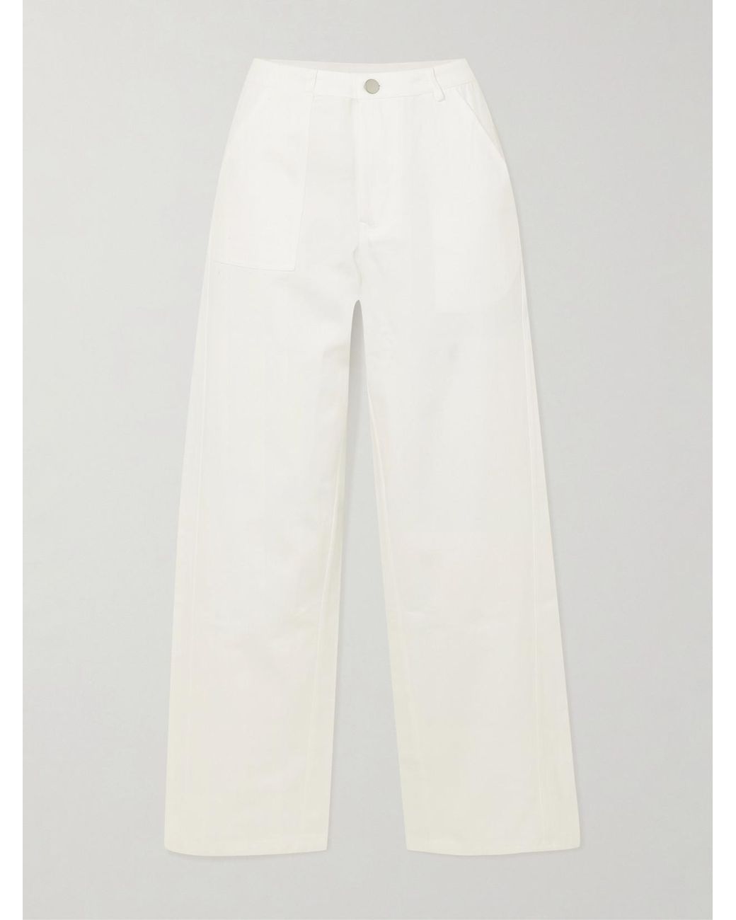 Deiji Studios White Pocket Organic Wide-Leg Jeans