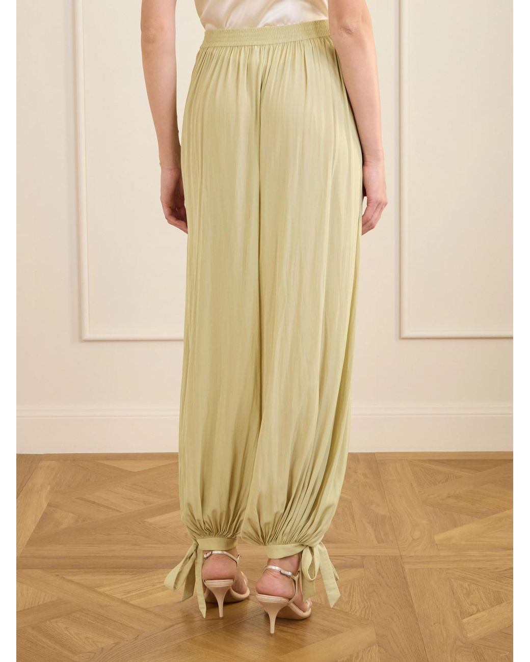 Chloé Metallic Satin Tapered Pants